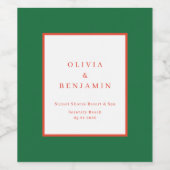 Kerst Rood en Groen Minimale Chique Bruiloft Wijn Etiket (Enkel label)