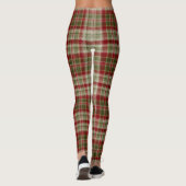Kerst Rood en Groen Plaid Breien Patroon Leggings (Achterkant)