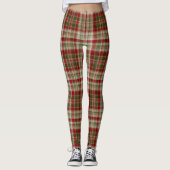 Kerst Rood en Groen Plaid Breien Patroon Leggings (Voorkant)