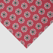 Kerst rood en groen sneeuwvlok patroon tissuepapier (Detail)