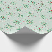 Kerst Rood en Groene Sneeuwvlok Feestelijk Naadloo Cadeaupapier (Hoek)