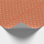 Kerst rood en wit geometrisch patroon cadeaupapier (Hoek)