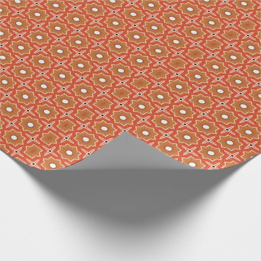 Kerst rood en wit geometrisch patroon cadeaupapier (Hoek)