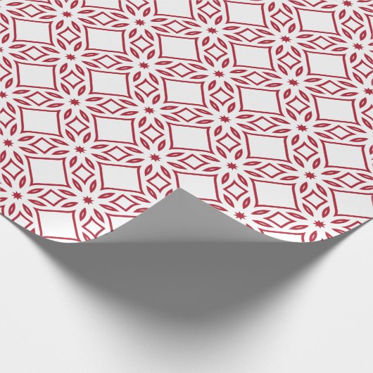 Kerst rood en wit patroon cadeaupapier (Hoek)