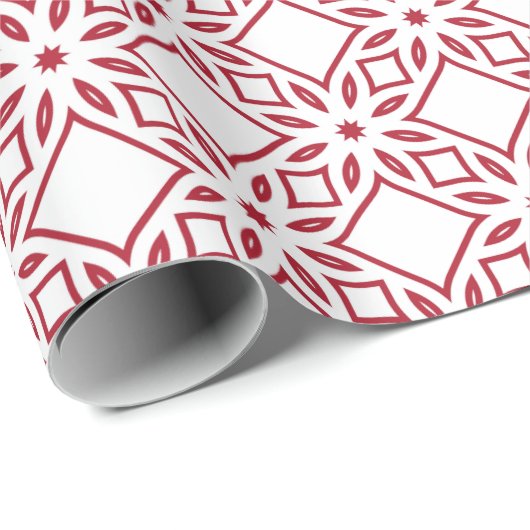 Kerst rood en wit patroon cadeaupapier (Rol Hoek)