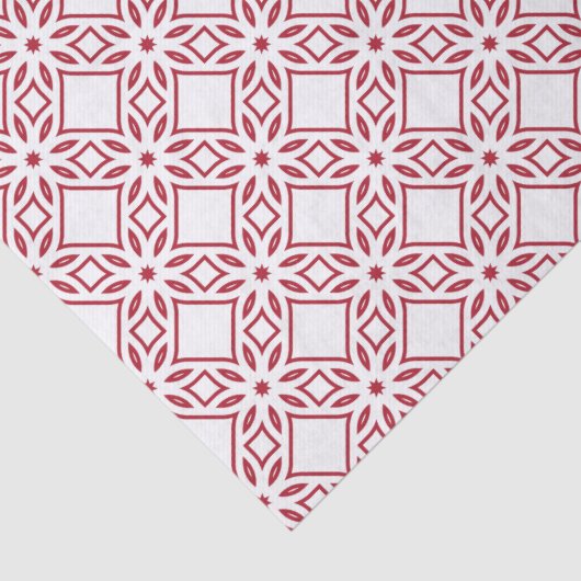 Kerst rood en wit patroon tissuepapier (Detail)