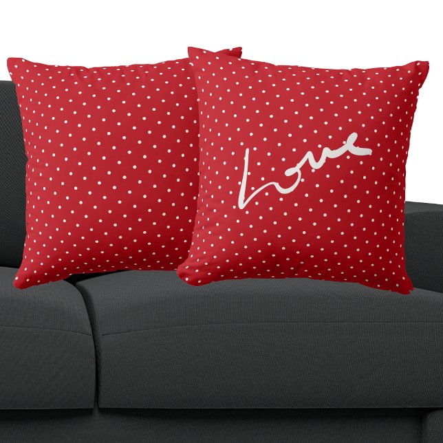 Kerst rood en wit polka stippen liefde kussen (Back And Front)