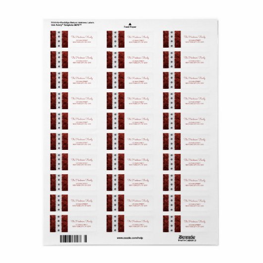 Kerst Rood en Wit Sinterklaas pak Etiket (Full Sheet)