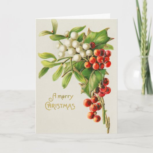 kerst rood en witte kerst feestdagen kaart (Voorkant)