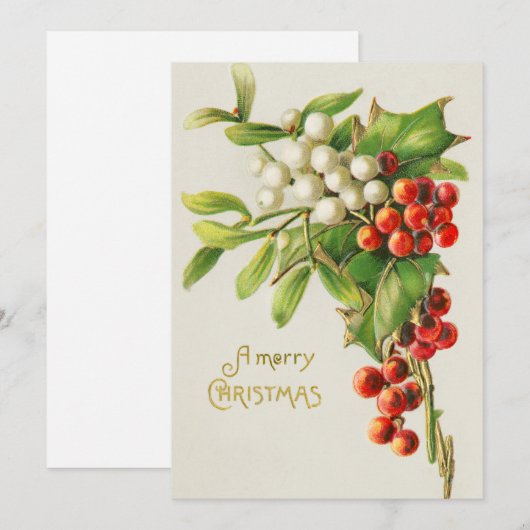  kerst rood en witte kerst feestdagenkaart (Voorkant / Achterkant)