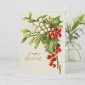 kerst rood en witte kerst feestdagenkaart (Staand voorkant)