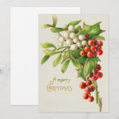  kerst rood en witte kerst feestdagenkaart (Voorkant / Achterkant)