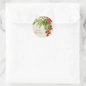 kerst rood en witte kerst ronde sticker (Tas)