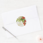 kerst rood en witte kerst ronde sticker (Envelop)