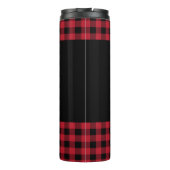Kerst Rood en Zwart Buffel Plaid Thermosbeker (Achterkant)