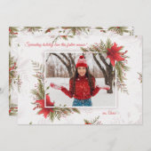 Kerst Rood Foto Vakantie Kaart Horizontaal (Voorkant / Achterkant)