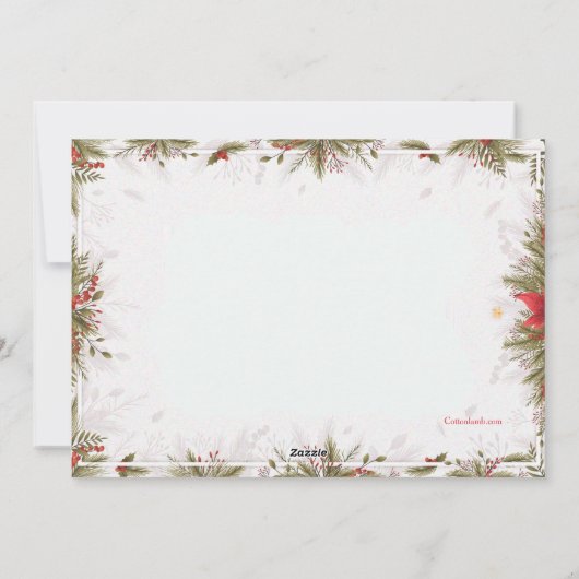 Kerst Rood Foto Vakantie Kaart Horizontaal (Achterkant)