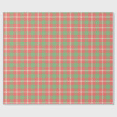 Kerst Rood-Gebaseerd Plaid Cadeaupapier (Vlak)