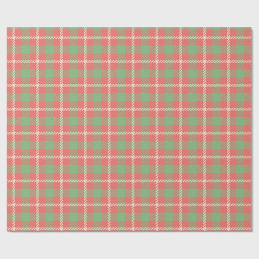 Kerst Rood-Gebaseerd Plaid Cadeaupapier (Vlak)