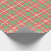 Kerst Rood-Gebaseerd Plaid Cadeaupapier (Hoek)