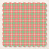 Kerst Rood-Gebaseerd Plaid Kartonnen Onderzetters (Voorkant)