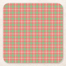 Kerst Rood-Gebaseerd Plaid Kartonnen Onderzetters