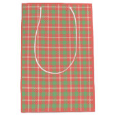 Kerst Rood-Gebaseerd Plaid Medium Cadeauzakje (Voorkant)
