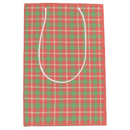 Kerst Rood-Gebaseerd Plaid Medium Cadeauzakje