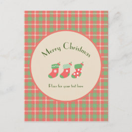 Kerst rood-gebaseerde Plaid Briefkaart