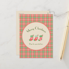 Kerst rood-gebaseerde Plaid Feestdagenkaart