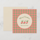 Kerst rood-gebaseerde Plaid Kaart (Voorkant / Achterkant)