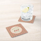 Kerst rood-gebaseerde Plaid Kartonnen Onderzetters (Insitu)
