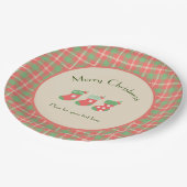 Kerst rood-gebaseerde Plaid Papieren Bordje (Gekanteld)