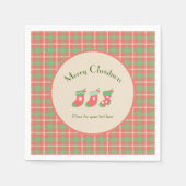 Kerst rood-gebaseerde Plaid Servet (Voorkant)