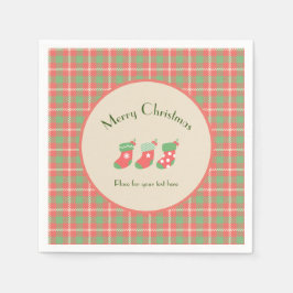 Kerst rood-gebaseerde Plaid Servet