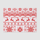 Kerst rood gebreid rendier patroon tissuepapier (Voorkant)