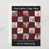 Kerst Rood Geplaagd Custom Patchwork Fotocollage Feestdagenkaart (Voorkant)