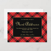 Kerst Rood Geplaatst Nieuw Adres Vakantie Move Briefkaart (Voorkant / Achterkant)
