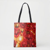 Kerst Rood Glas Decor Baubles Tote Bag (Voorkant)
