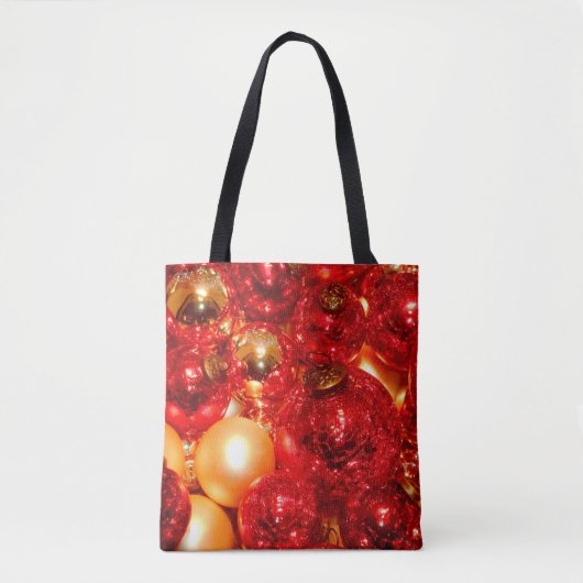 Kerst Rood Glas Decor Baubles Tote Bag (Voorkant)