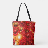 Kerst Rood Glas Decor Baubles Tote Bag (Achterkant)