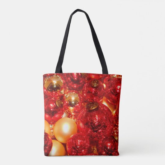 Kerst Rood Glas Decor Baubles Tote Bag (Achterkant)