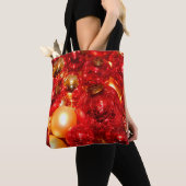 Kerst Rood Glas Decor Baubles Tote Bag (Dichtbij)