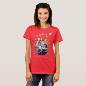 Kerst rood goud bauble team foto logo t-shirt (Voorkant volledig)