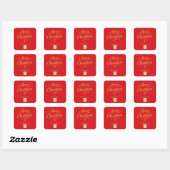 Kerst rood goud bedrijfslogo vierkante sticker (Vel)