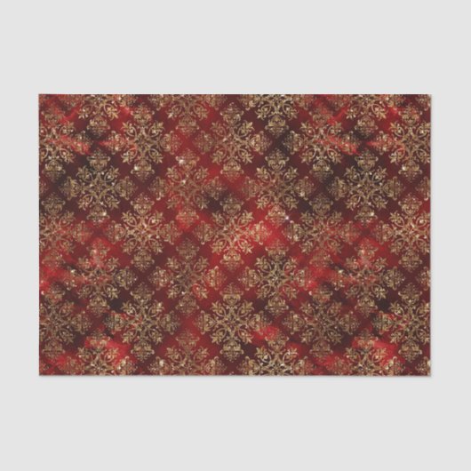 Kerst rood goud Elegant Glam Tissuepapier (Voorkant)