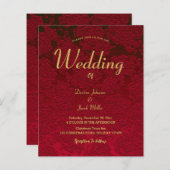 Kerst rood goud Elegant Modern Floral Budget (Voorkant / Achterkant)