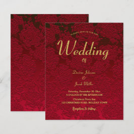 Kerst rood goud Elegant Modern Floral Budget