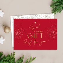 Kerst Rood Goud Glitter Cadeaubon