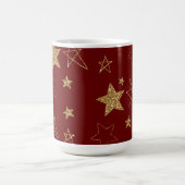 Kerst Rood Goud Glitter Stars Koffiemok (Center)